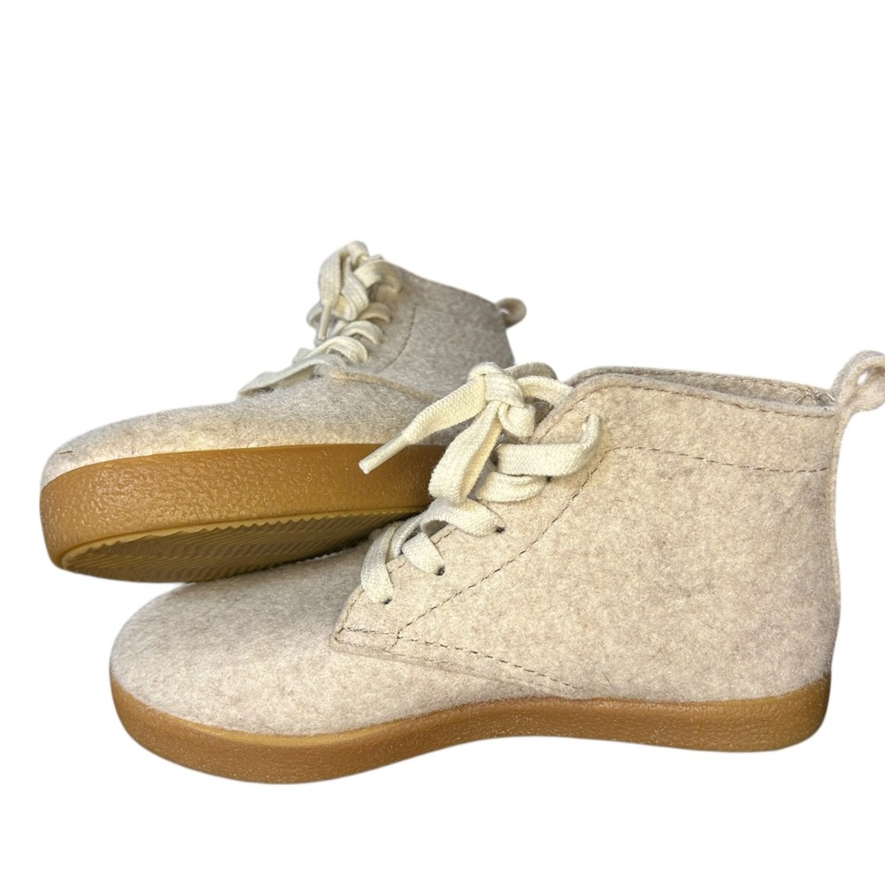 DNA Couture  Neutral Wool High-Top Sneakers - Cream